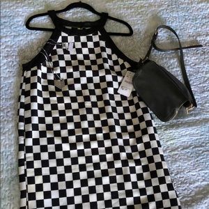 Black and white checkered dress